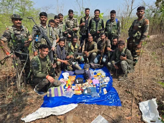 नक्सल विरोधी अभियान के तहत TSPC उग्रवादियों के खिलाफ बड़ी कार्रवाई – मुठभेड़ में भारी मात्रा में सामान बरामद
